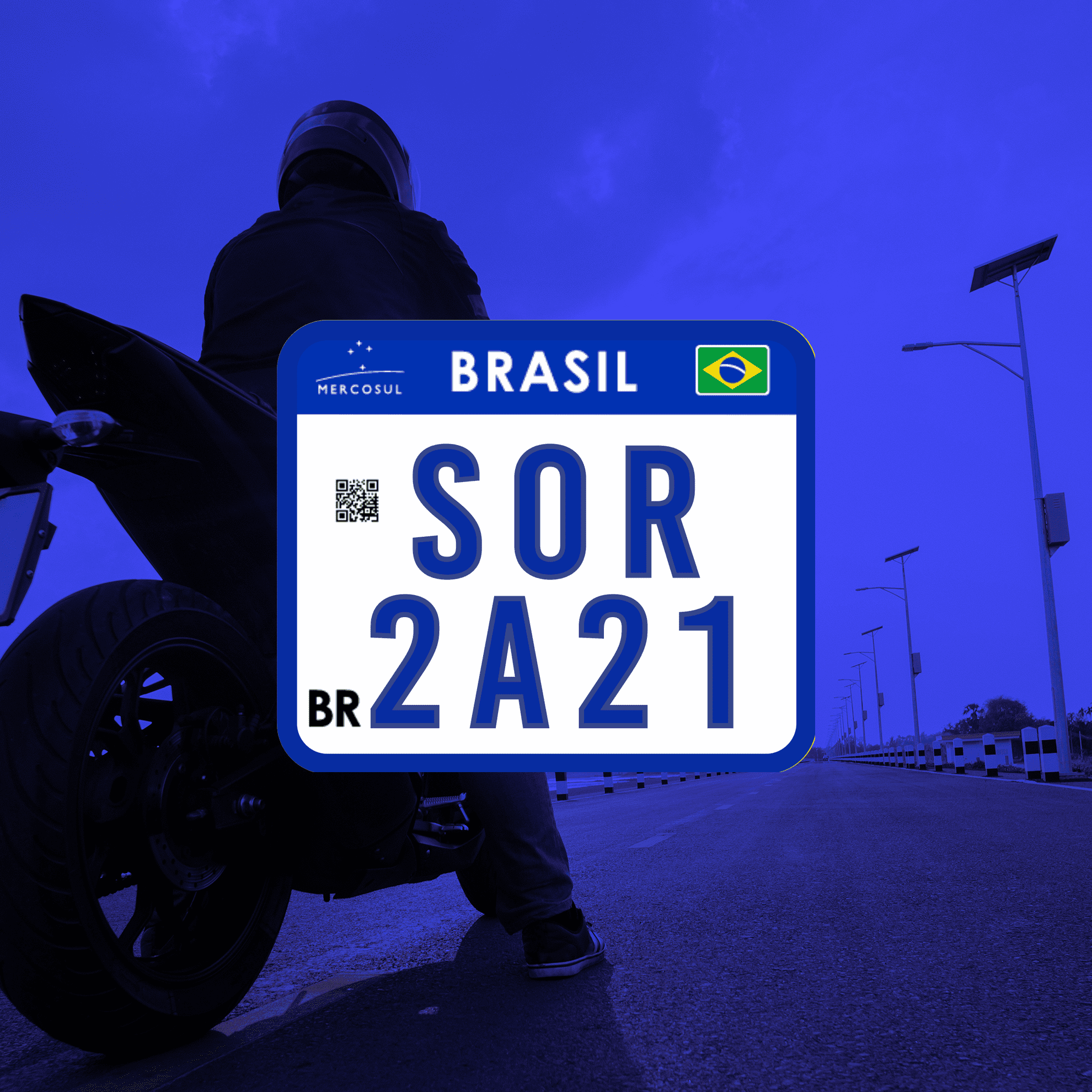 Placa para Moto - Oficial (Azul)
