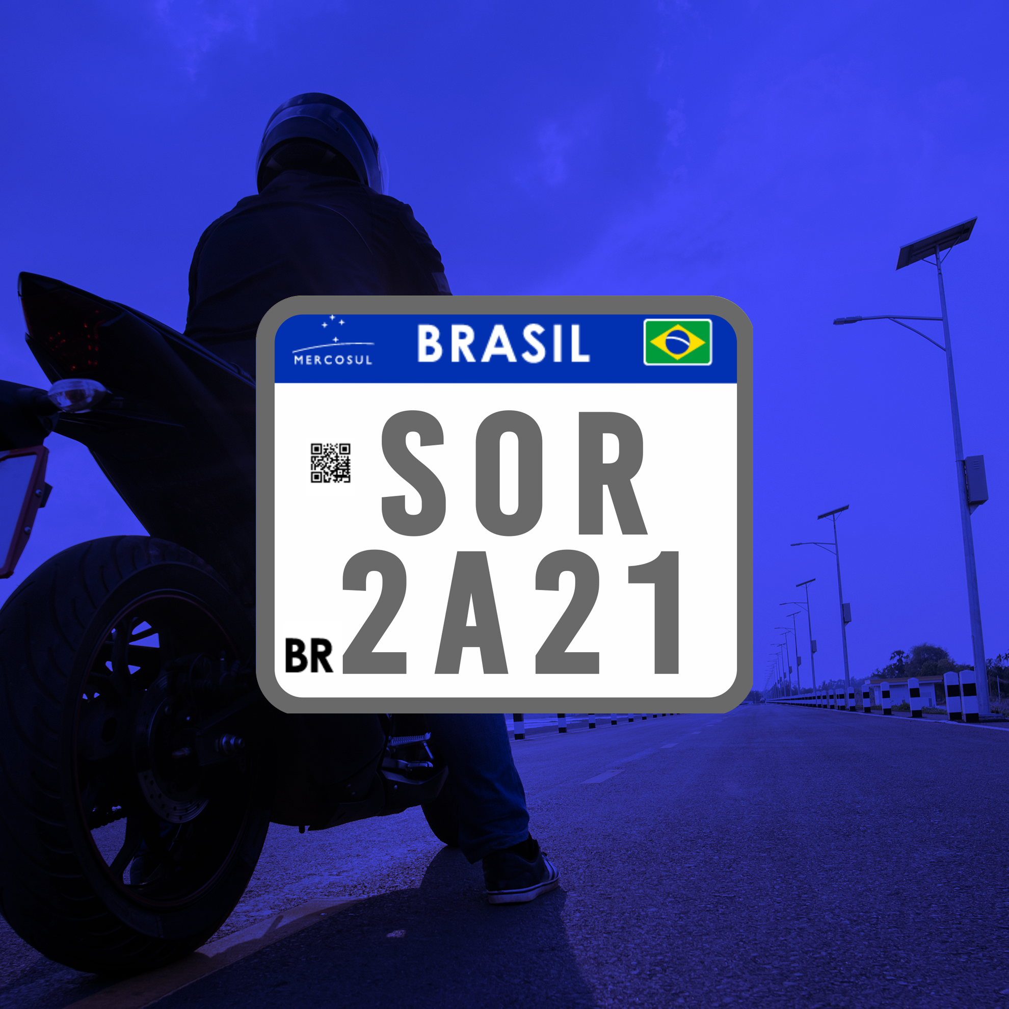 Placa para Moto - Colecionador (Cinza Prata)